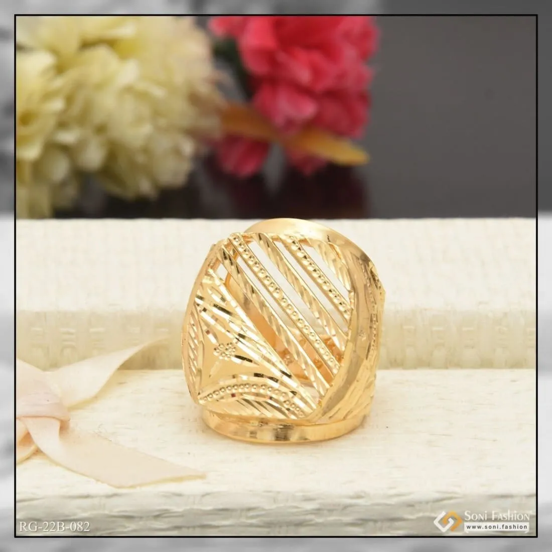 1 Gram Gold Forming Streamlined Design Superior Quality Ring for Men - Style B082