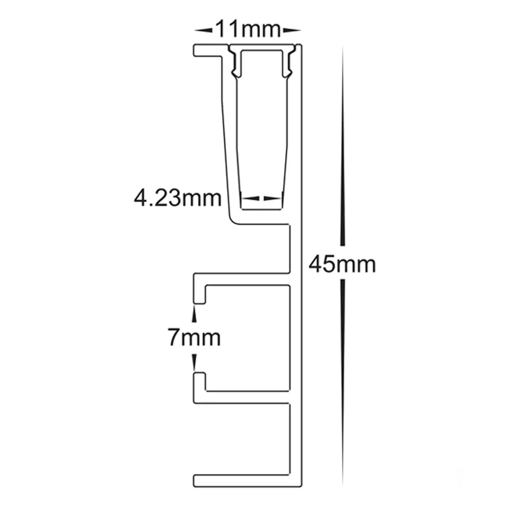 11mm x 45mm Black or White Side Mounted Aluminium LED Profile Havit Lighting - HV9694-1145-BLK,HV9694-1145-WHT