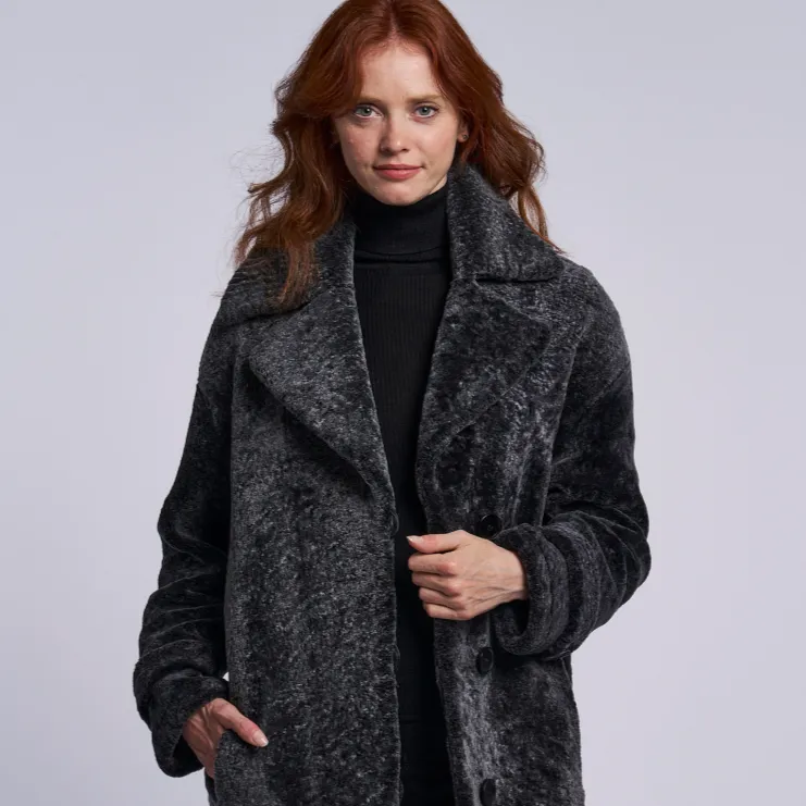 4241 Genuine shearling boyfriend coat