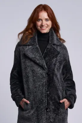 4241 Genuine shearling boyfriend coat