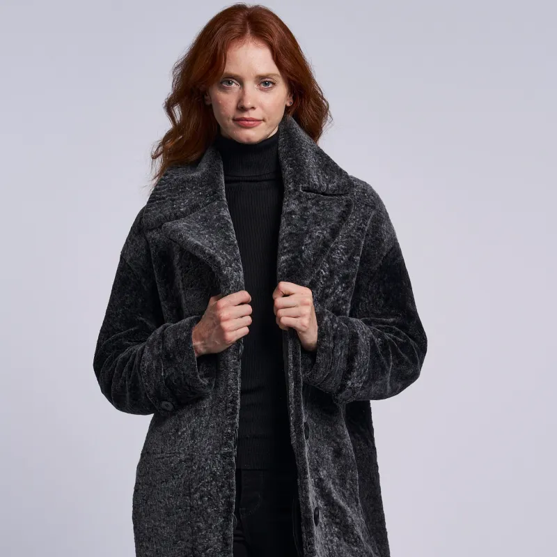 4241 Genuine shearling boyfriend coat