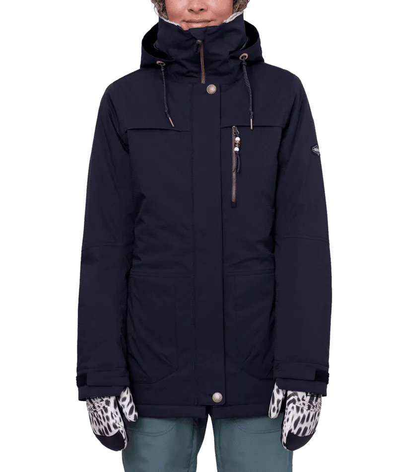 686 Women's Spirit Insulated Snowboard Jacket Black Geo Jacquard 2024