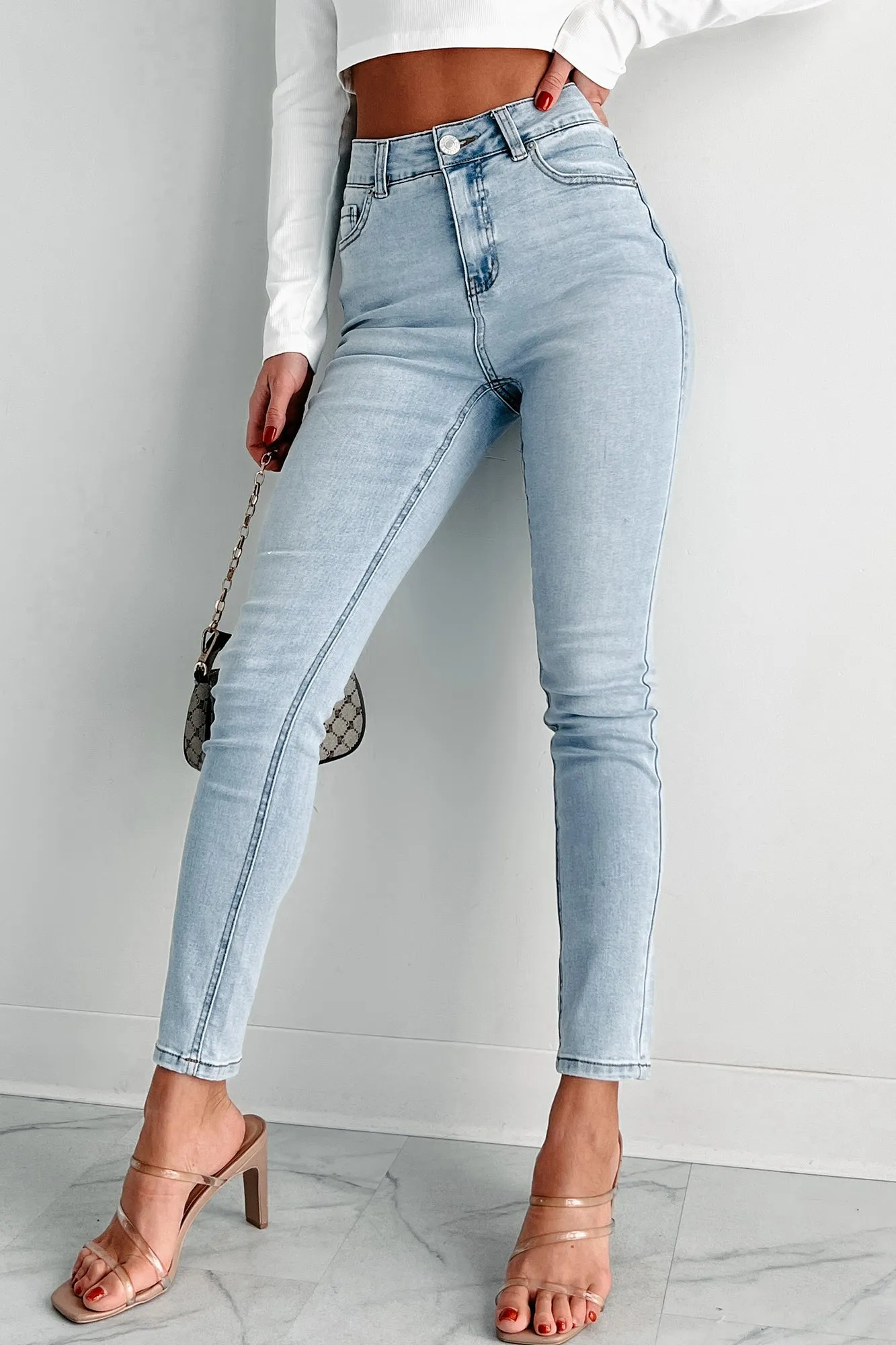 Adriana High Rise Non-Distressed Skinny Jeans (Light)