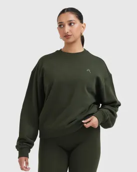 All Day Lightweight Oversized Sweatshirt | Khaki