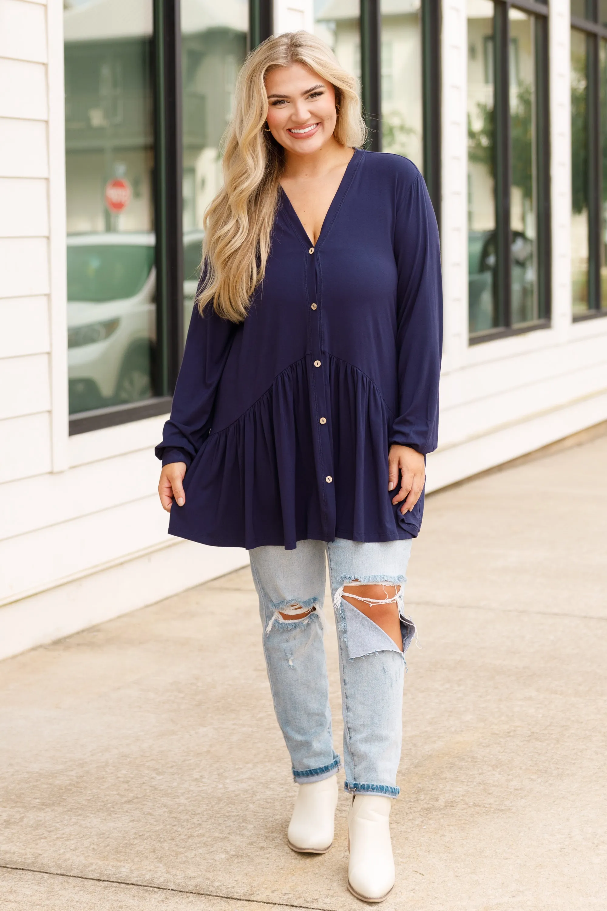 All The Emotions Tunic, Navy