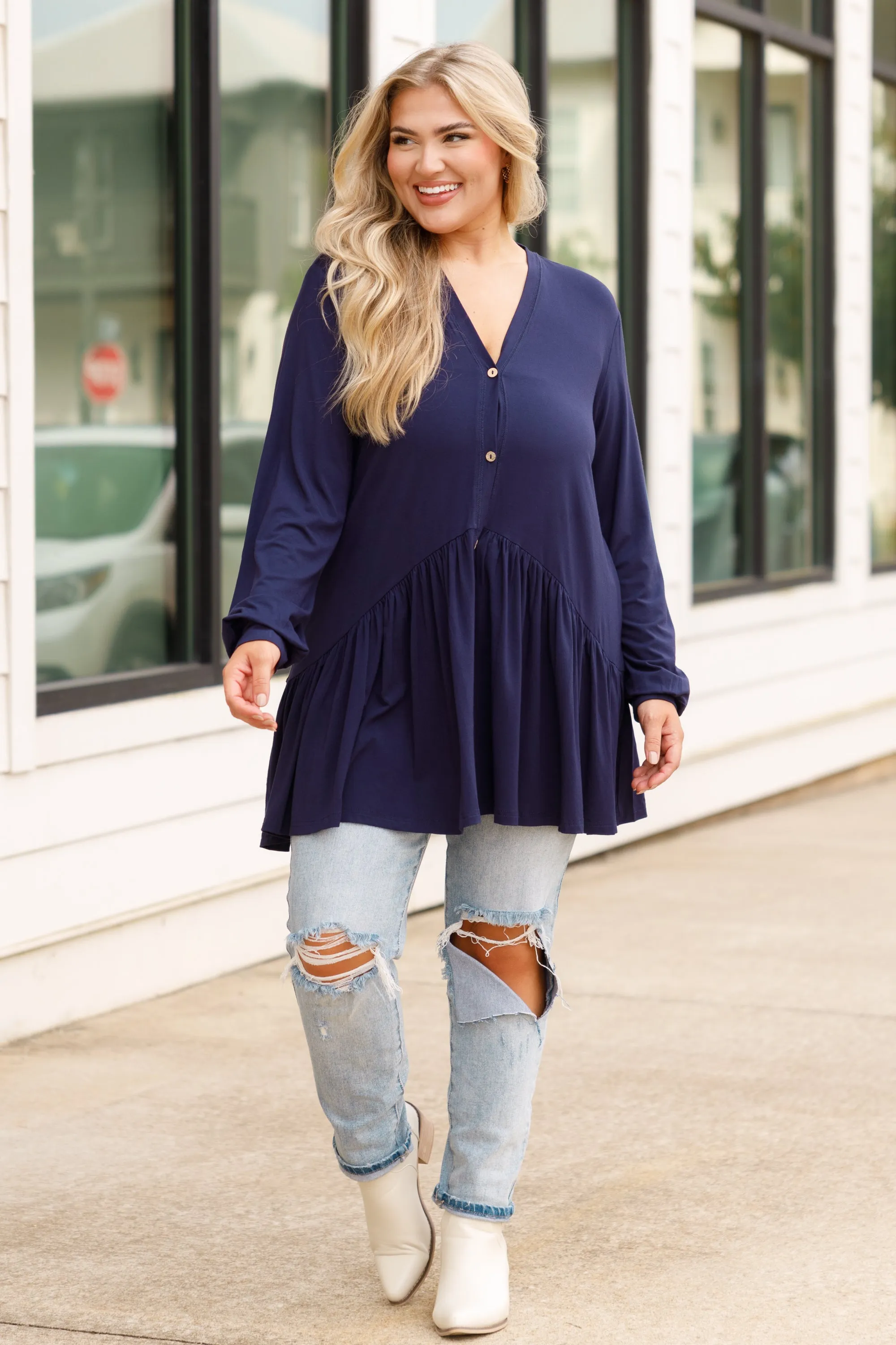 All The Emotions Tunic, Navy