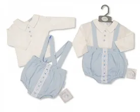 Baby Boys 2 pcs Dungaree Set with Lace-Bis-2020-2427