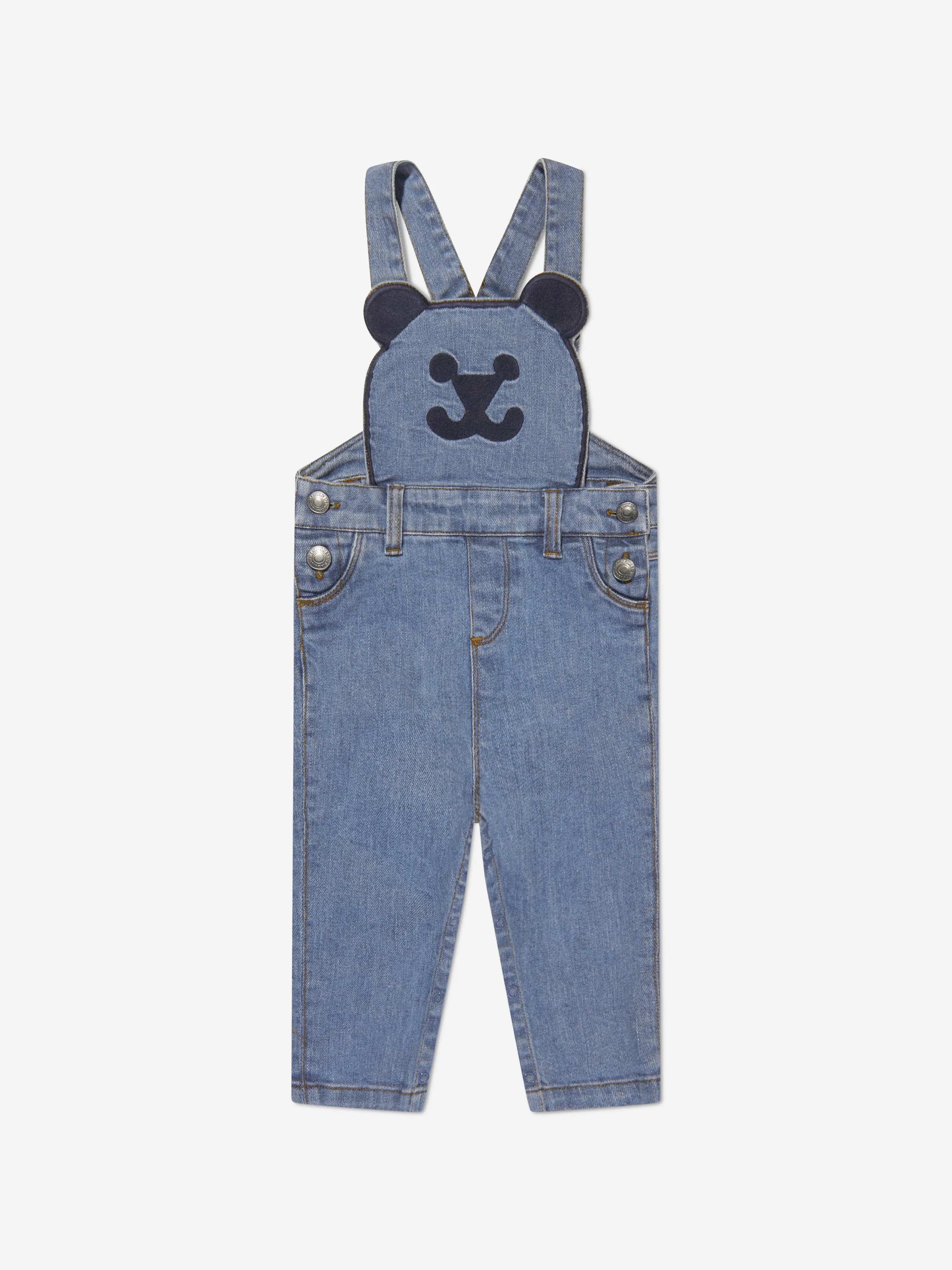 Baby Boys Bear Dungarees Set in Blue