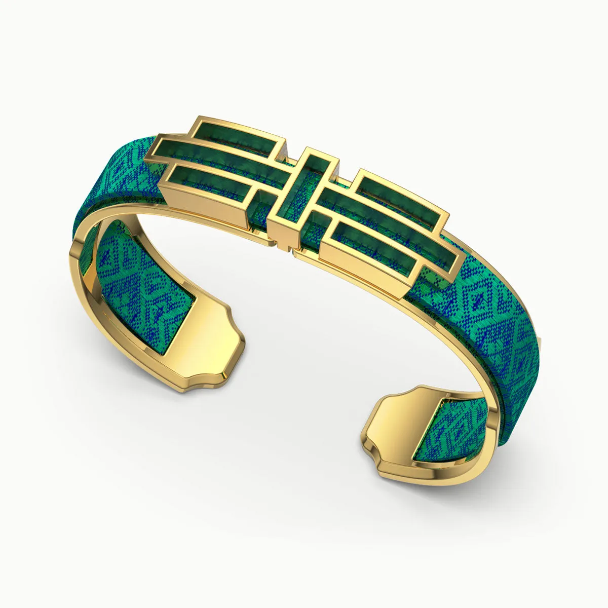 Ban Zu Silk Cuff - Andaman Green