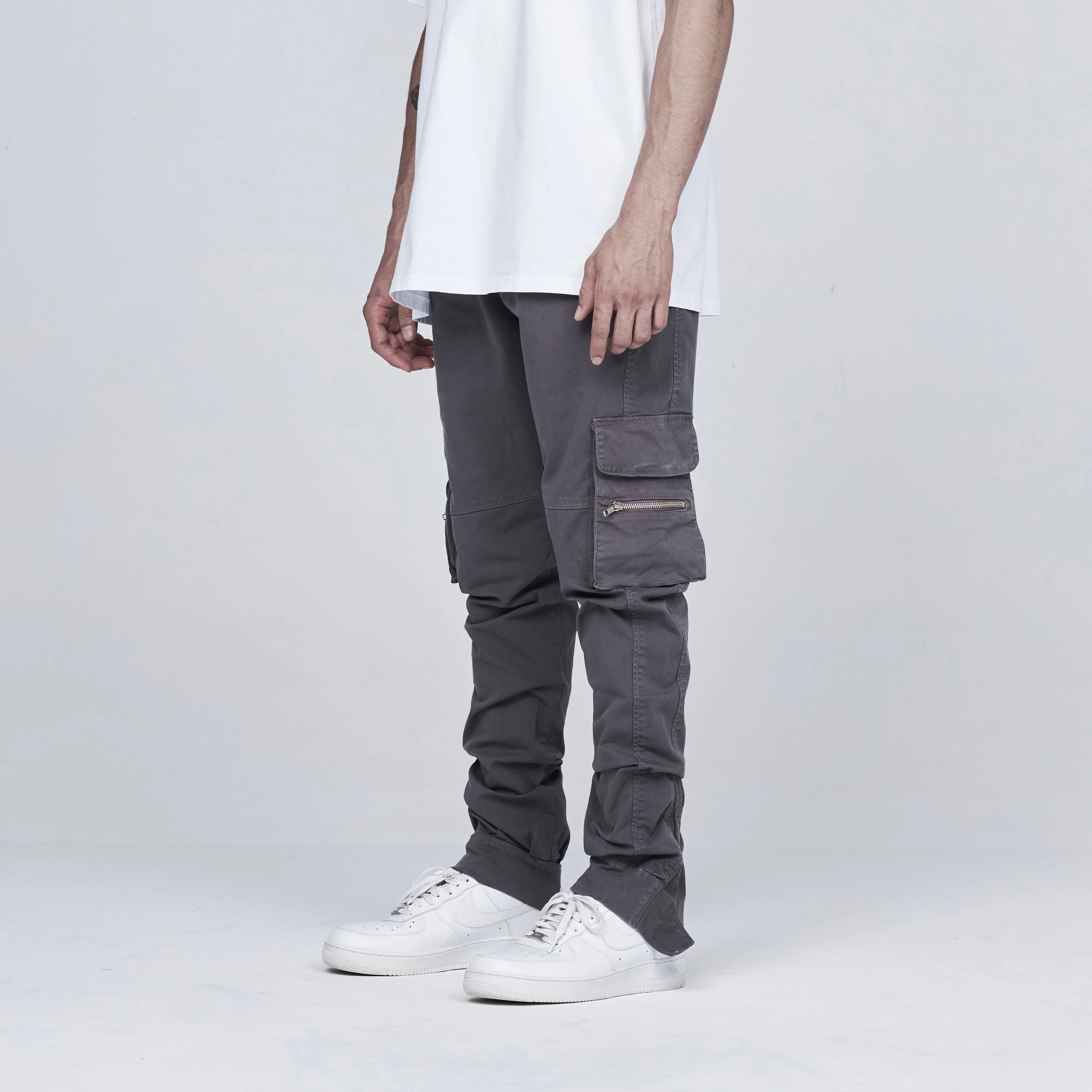 Basics Slim Cargo Pants Silver