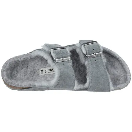 BIRKENSTOCK ARIZONA SHEARLING DOVE GREY SUEDE - WOMENS