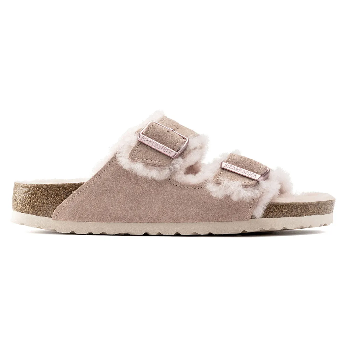 BIRKENSTOCK ARIZONA SHEARLING LIGHT ROSE - WOMENS