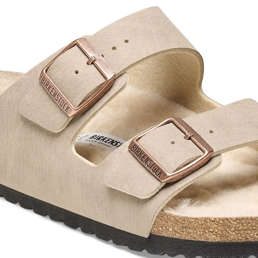 Birkenstock Arizona Shearling Sandal - Desert Grey Taupe