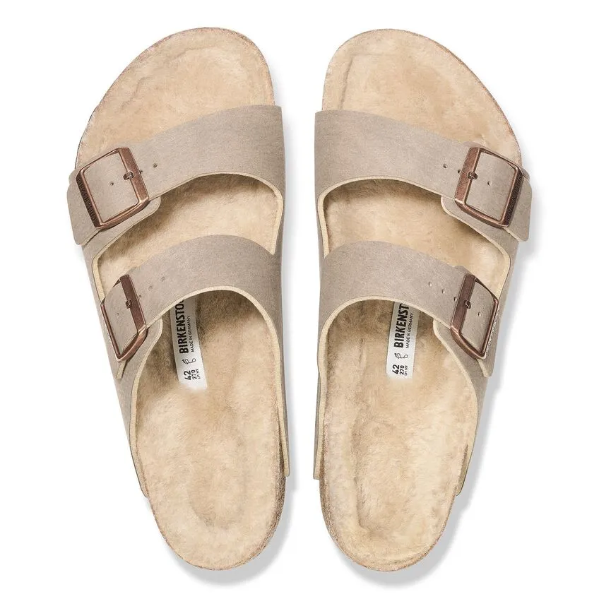 Birkenstock Arizona Shearling Sandal - Desert Grey Taupe