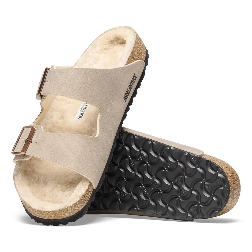 Birkenstock Arizona Shearling Sandal - Desert Grey Taupe