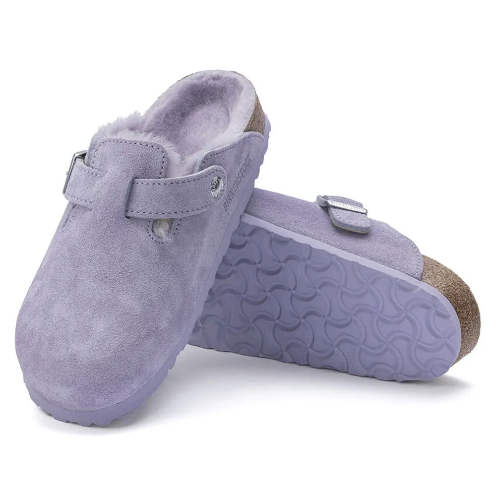 BIRKENSTOCK BOSTON SHEARLING PURPLE FOG - WOMENS