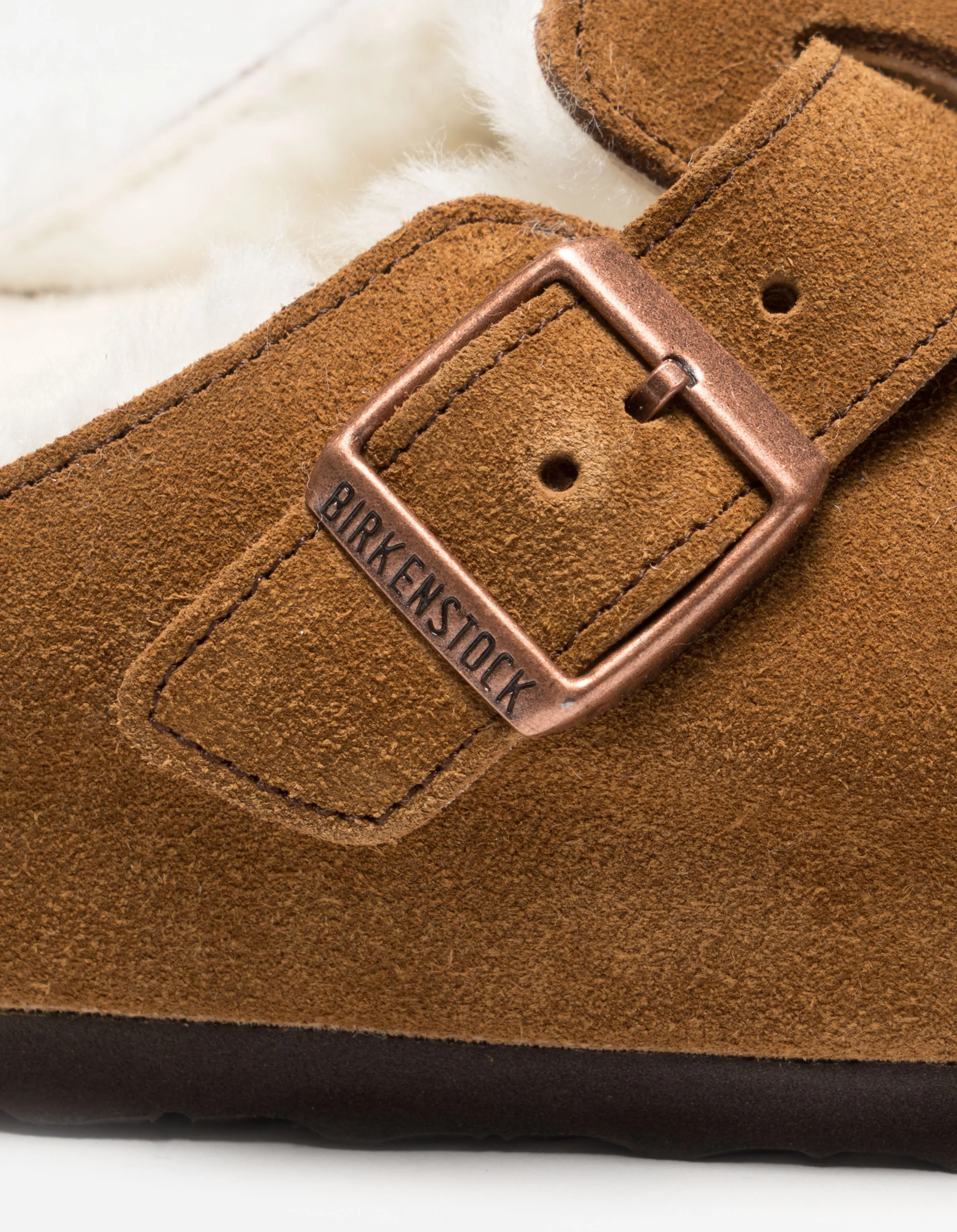 Birkenstock Boston Shearling Suede Leather Mink