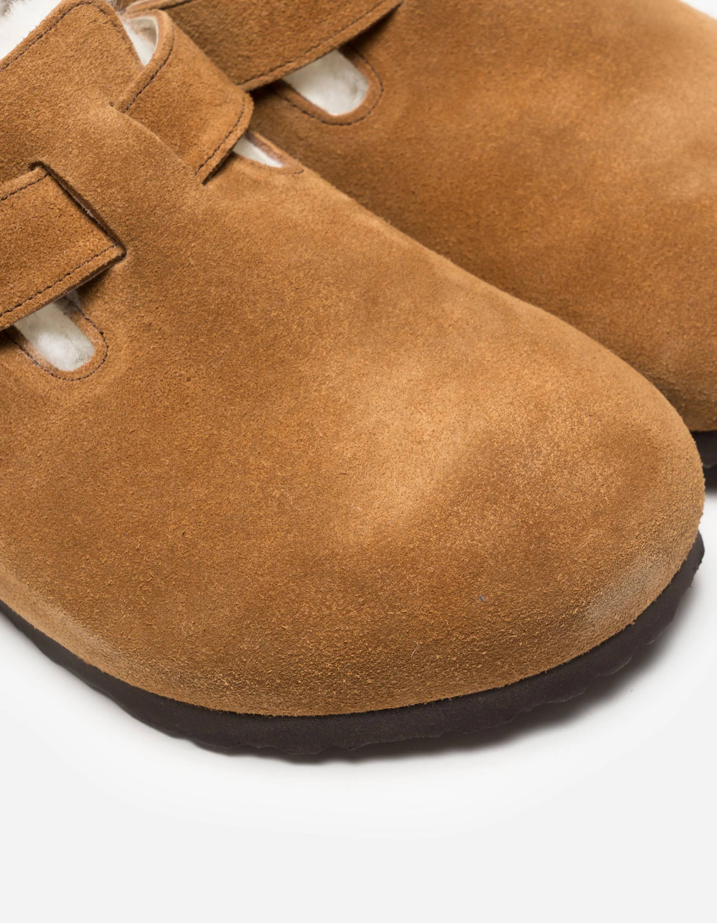 Birkenstock Boston Shearling Suede Leather Mink