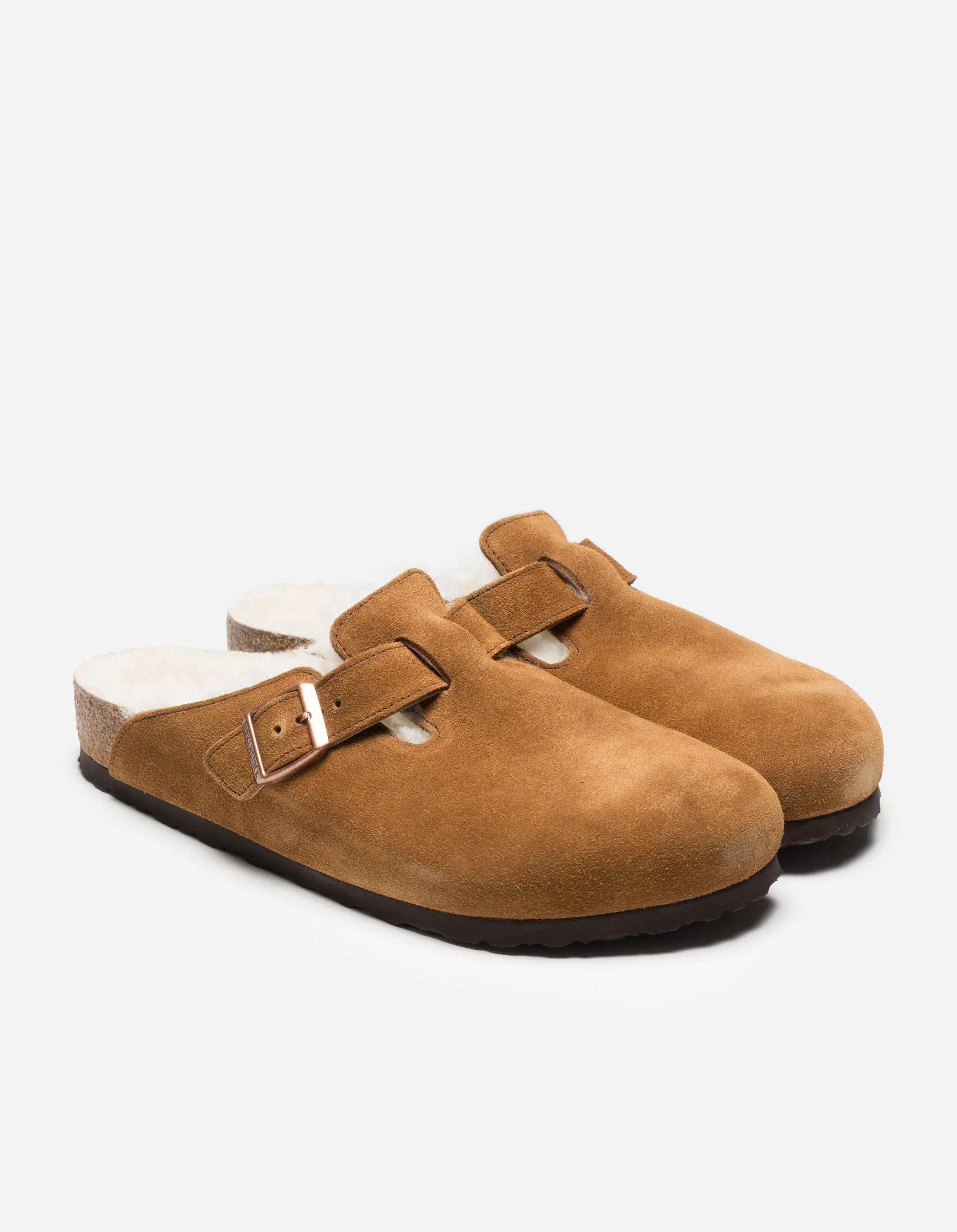 Birkenstock Boston Shearling Suede Leather Mink