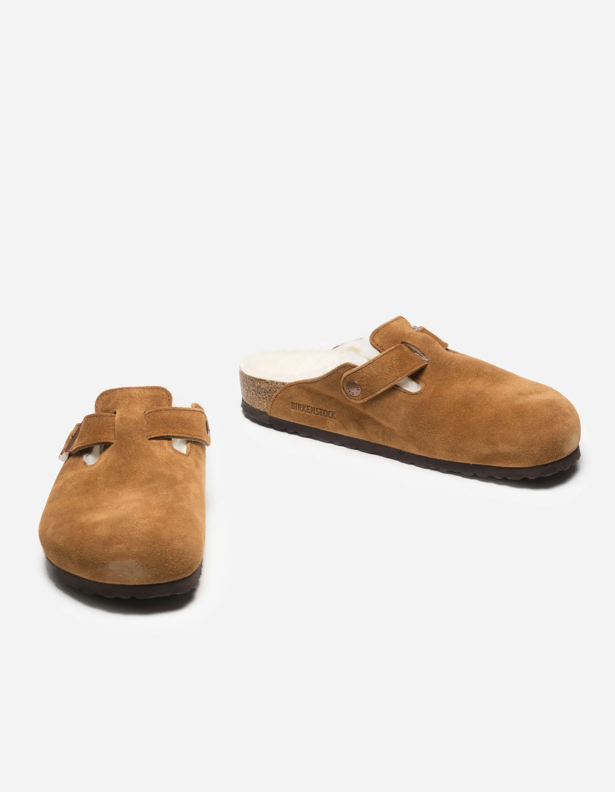 Birkenstock Boston Shearling Suede Leather Mink