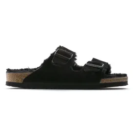 Birkenstock Narrow Fit Sandals - Arizona Fur Narrow Fit - Black