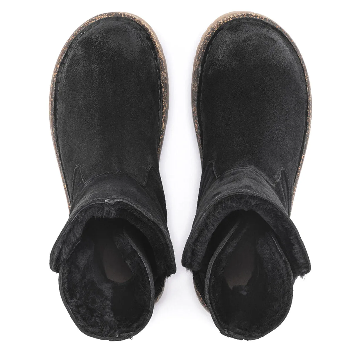 BIRKENSTOCK UPSALLA SHEARLING BLACK SUEDE - WOMENS