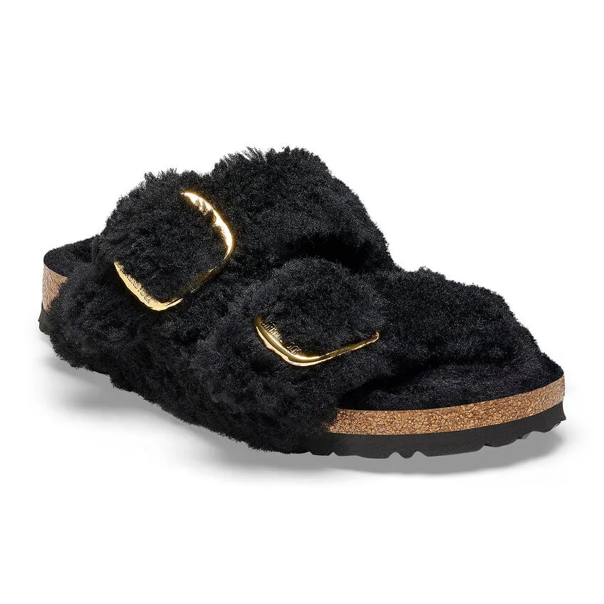 BIRKENSTOCK Women's Arizona Teddy Big Buckle Shearling (Black Gold  - Narrow Fit)