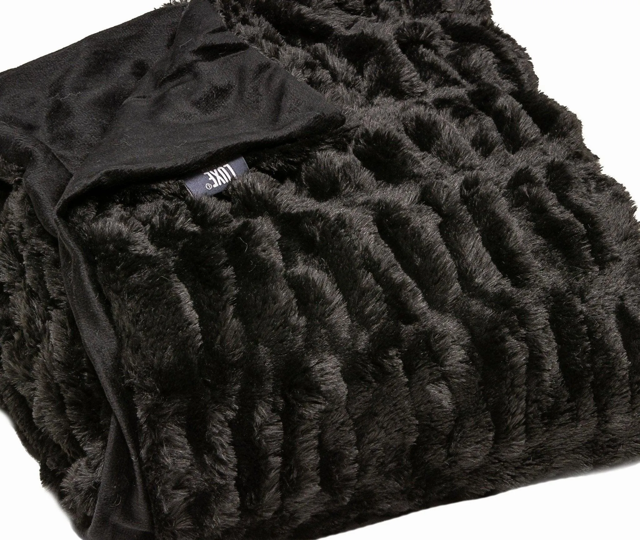 Black Faux Fur Throw Blanket