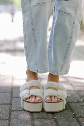 Blowout Platform-Ivory Fur // MODEL PAIR SIZE 8