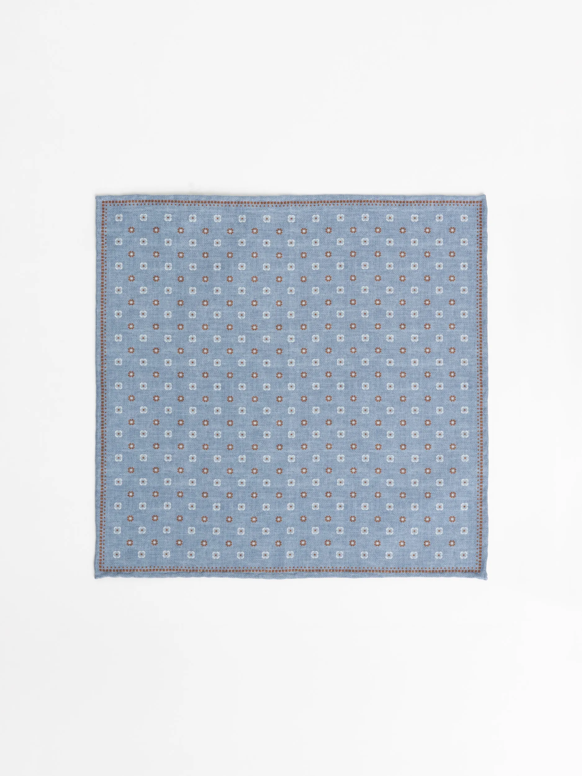 Blue Silk Flower Pocket Square