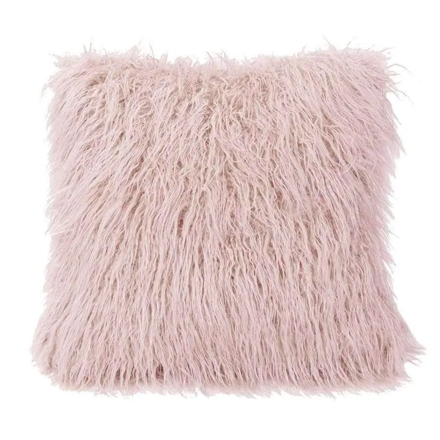 Blush Mongolian Fur Blanket