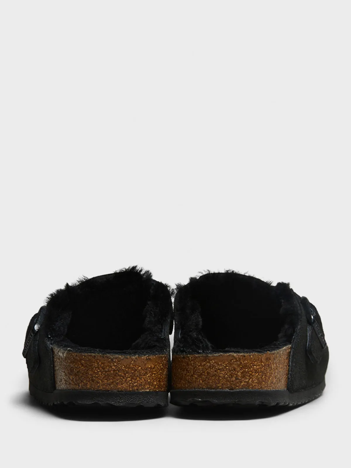 Boston VL/ Shearling Suede Sandals in Black (Narrow)