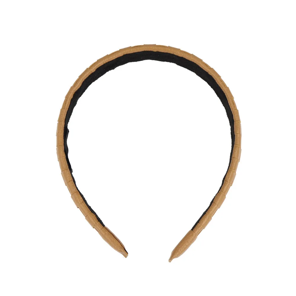 Braided Brown Leather Headband