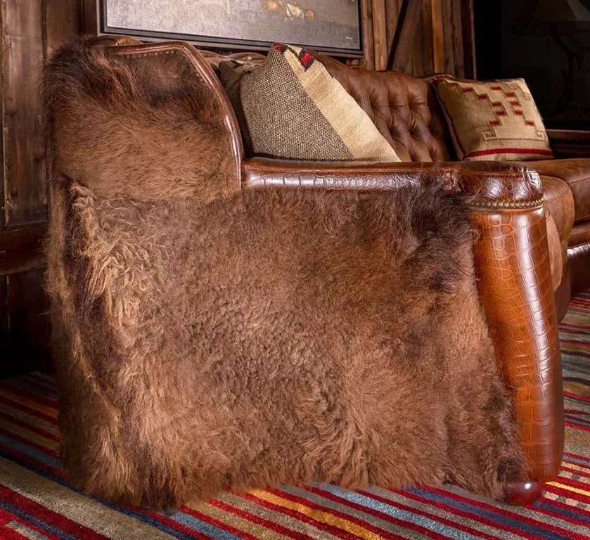 Buffalo Curved and Tufted Back Western Sofa