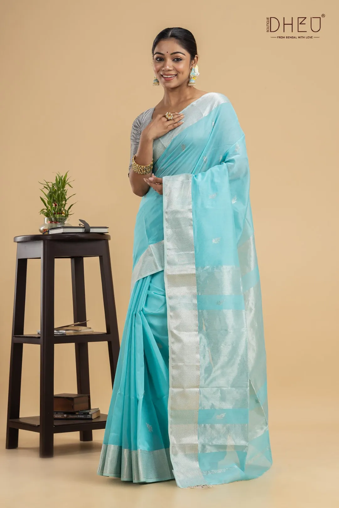 CALIFORNIA SCRUB-JAY- Maheswari Silk Saree