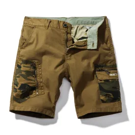 CAMO PATCHWORK ZIPPER 11'' INSEAM CARGO SHORTS