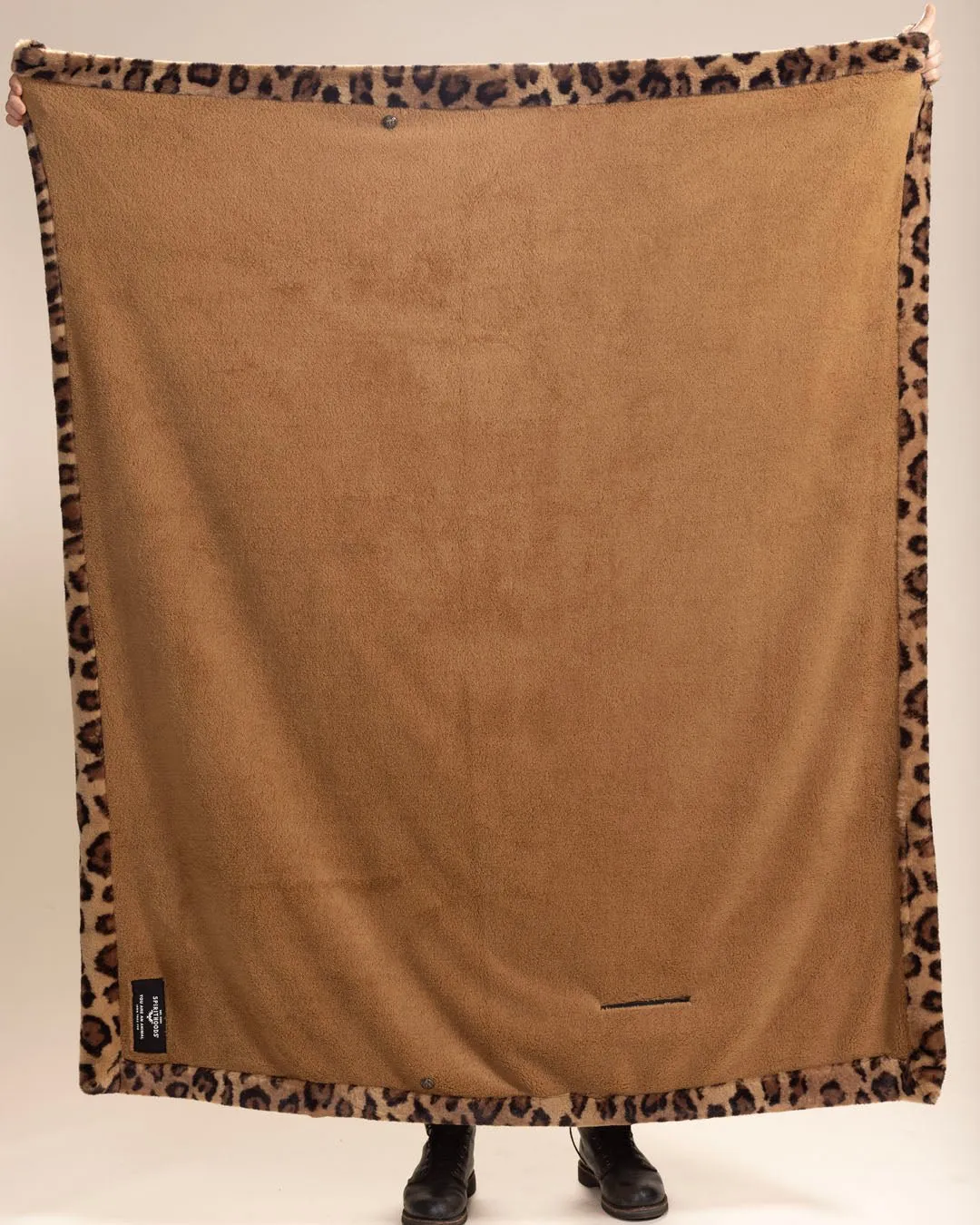 Caramel Leopard Faux Fur Throw