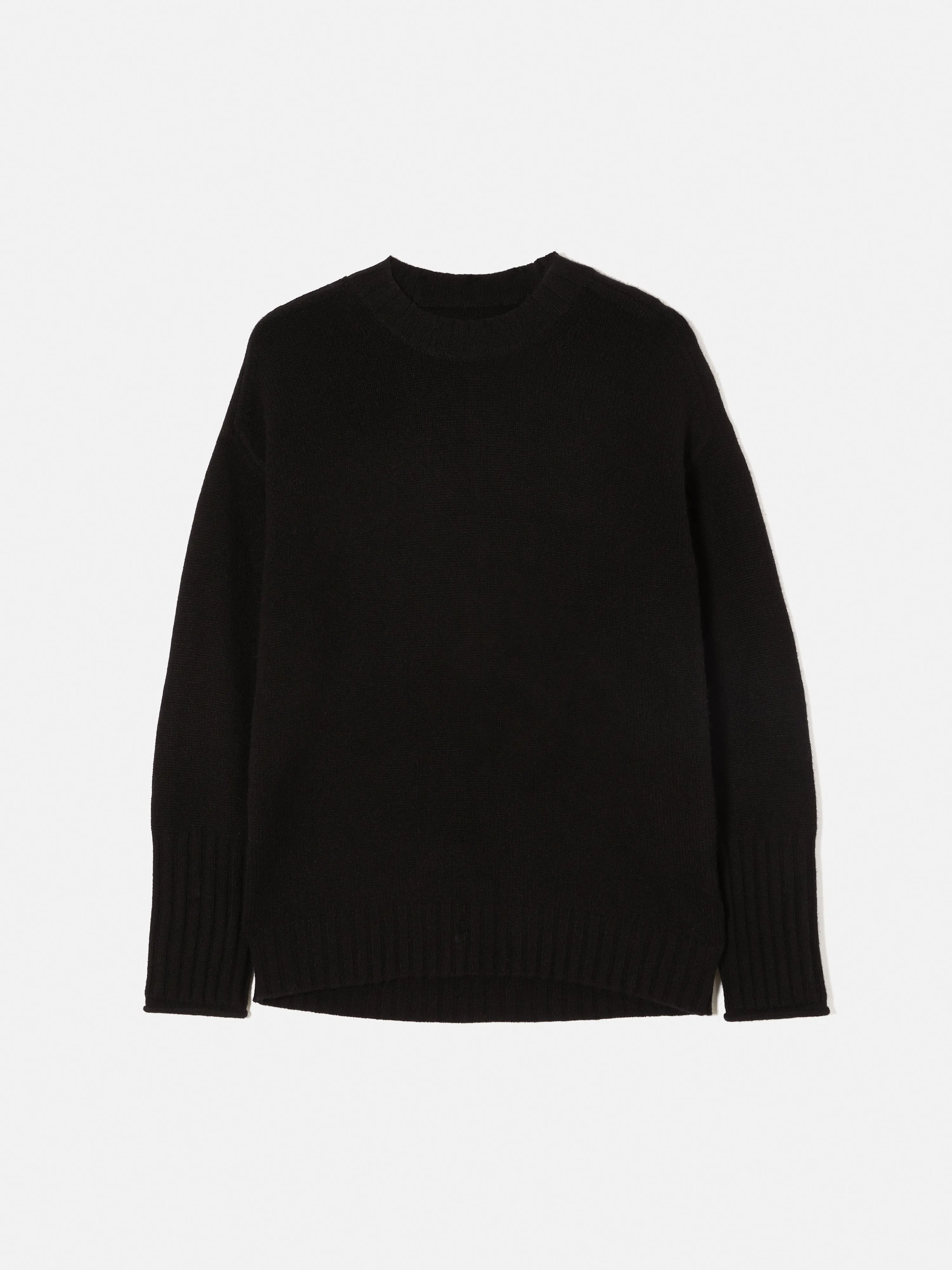 Cashmere Relaxed Crew Jumper | Black