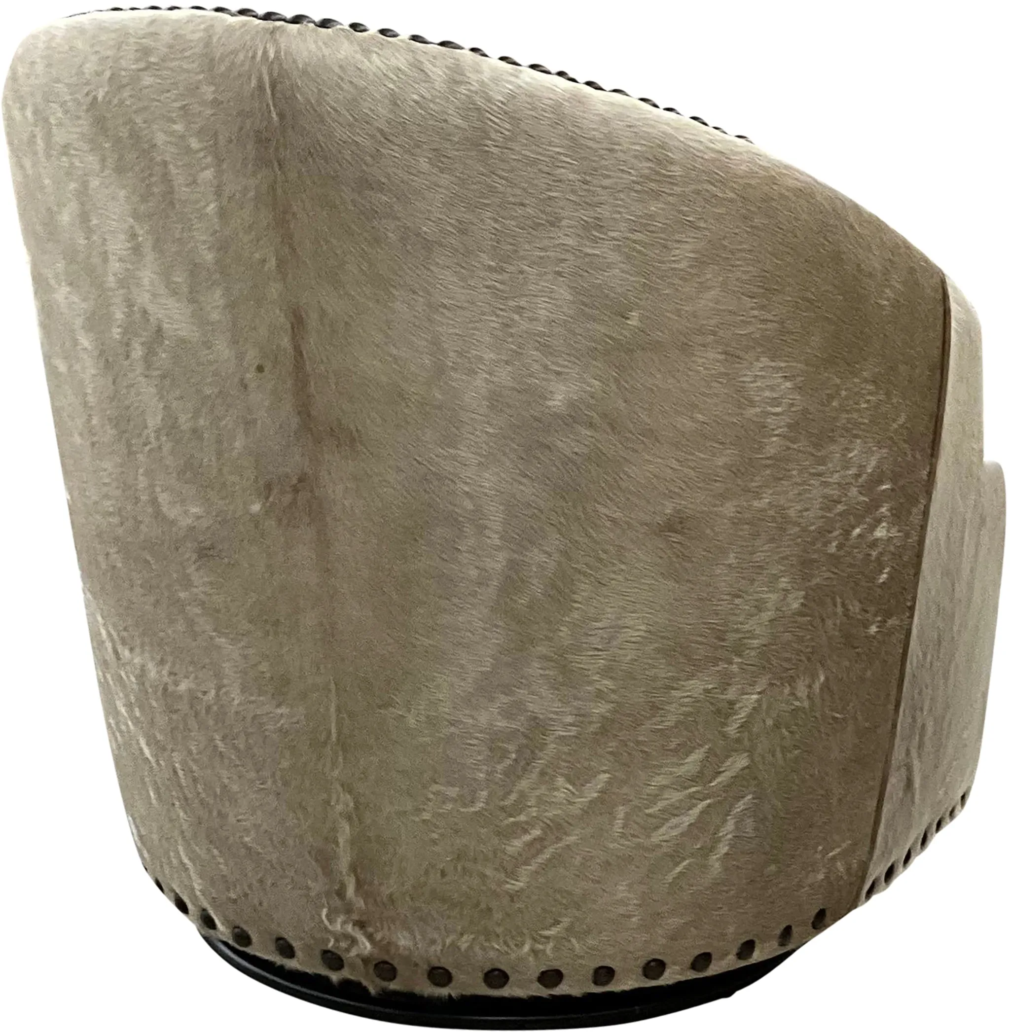 Champagne Cowhide Swivel Glider