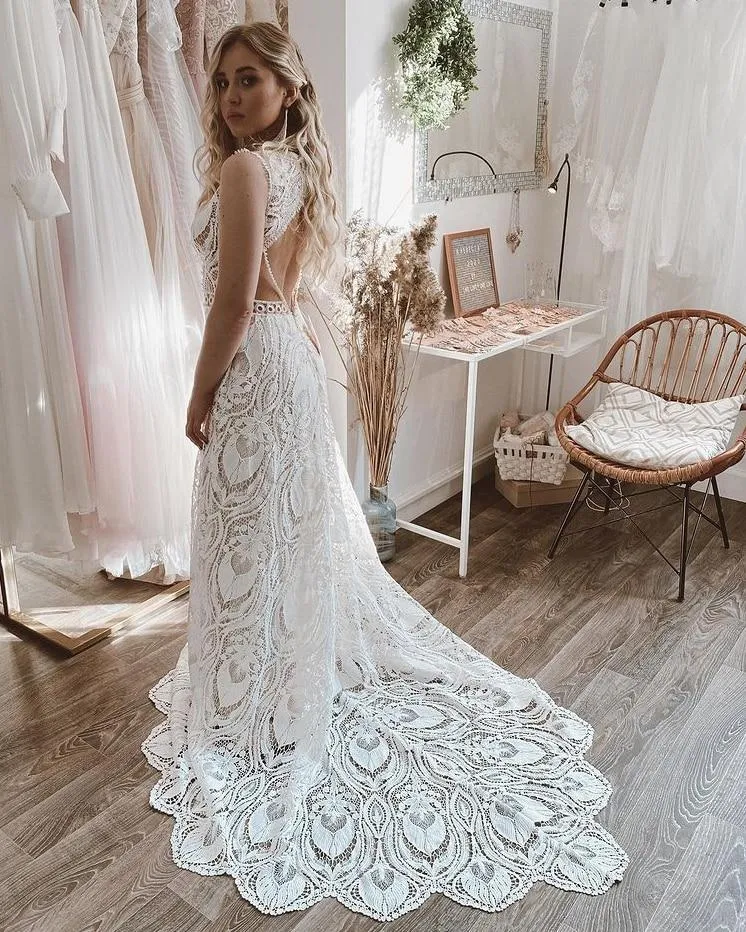 Chantilly Lace Bridal Gown