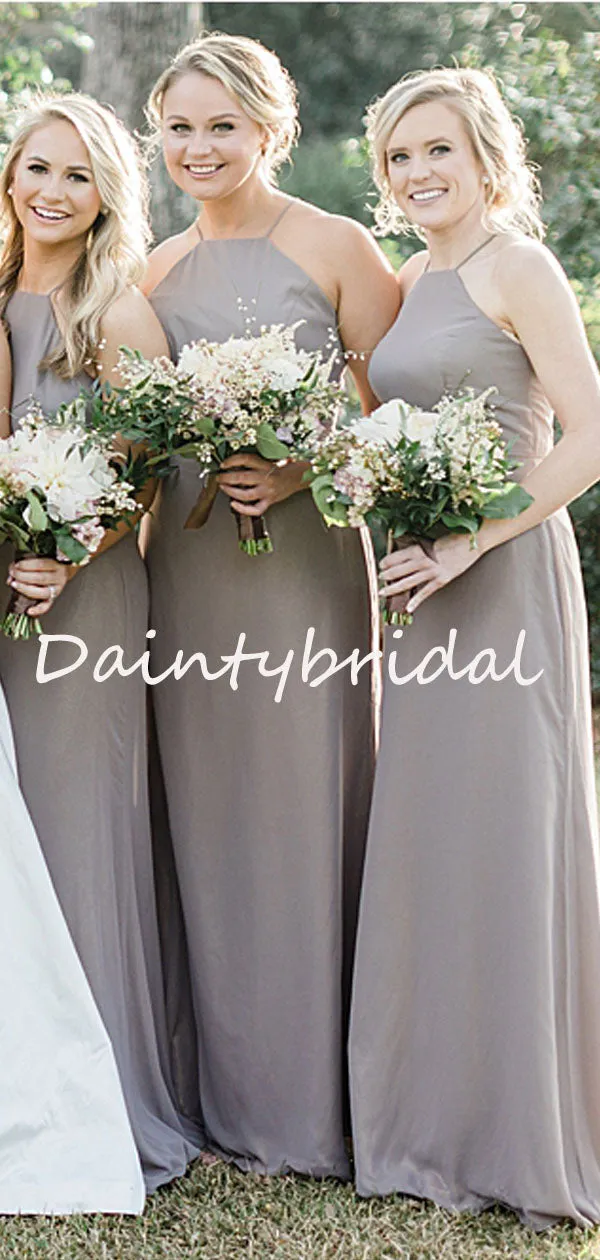 Charming Mermaid Halter Sleeveless Long Bridesmaid Dresses.DB10747