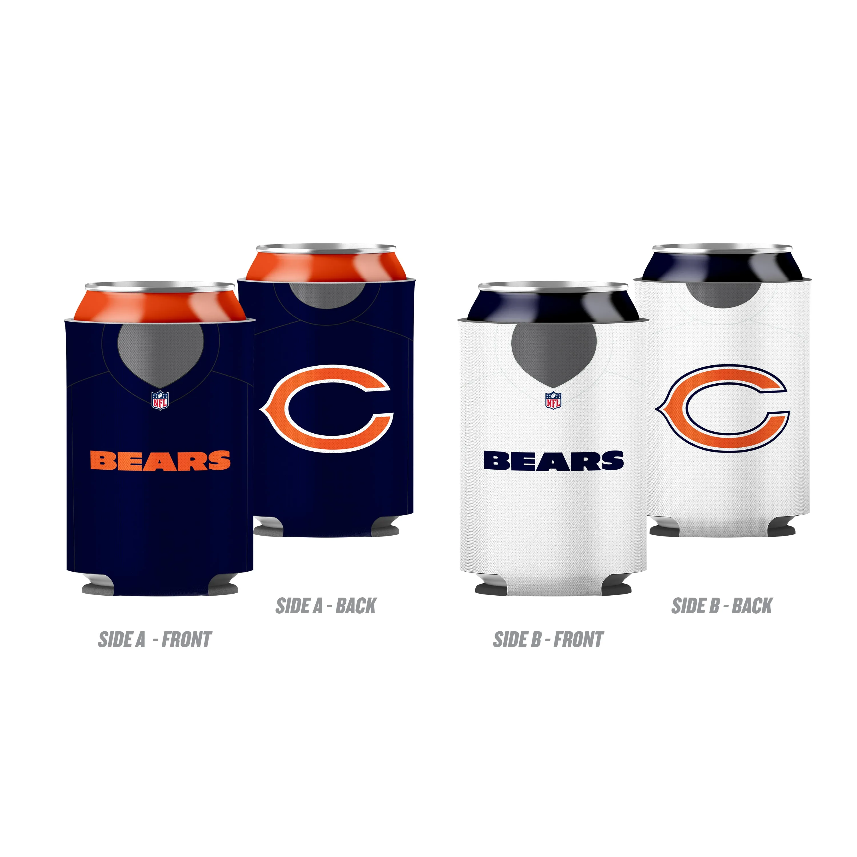 Chicago Bears Primary Current Logo NFL Football Reversible Can Cooler