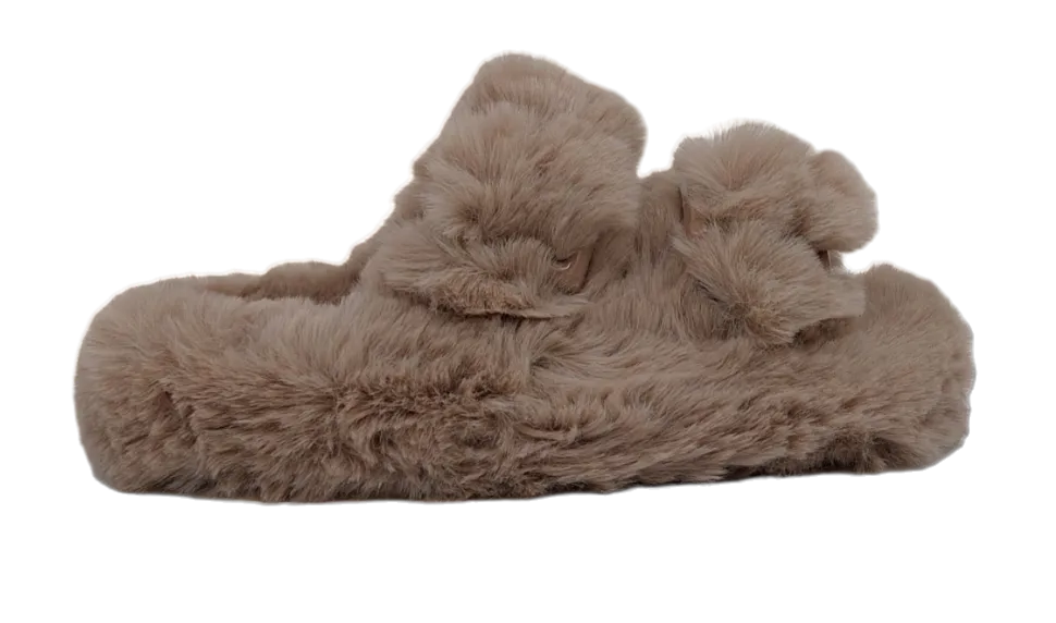 Colors Of California - Faux Fur Slipper Taupe