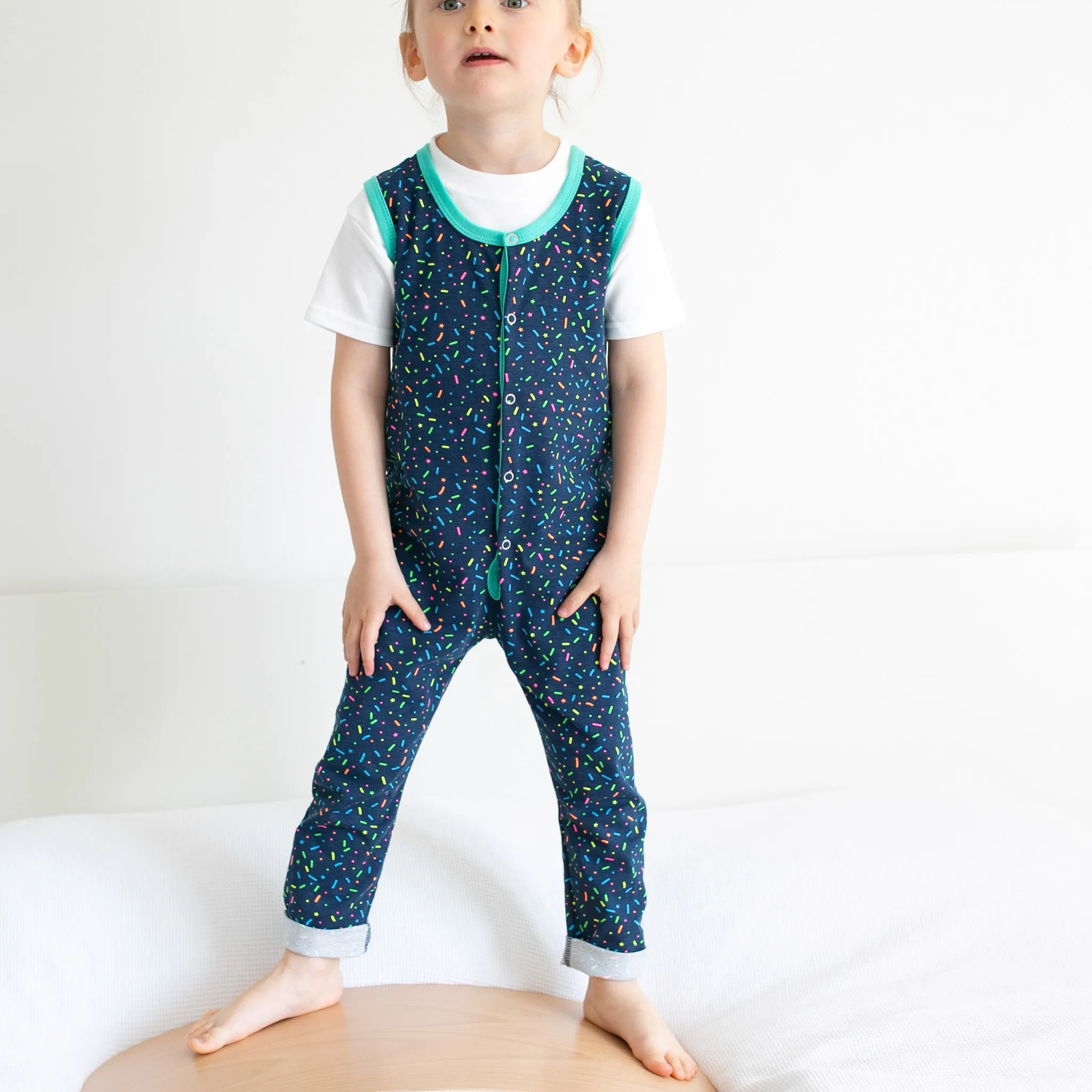 Confetti print Dungarees