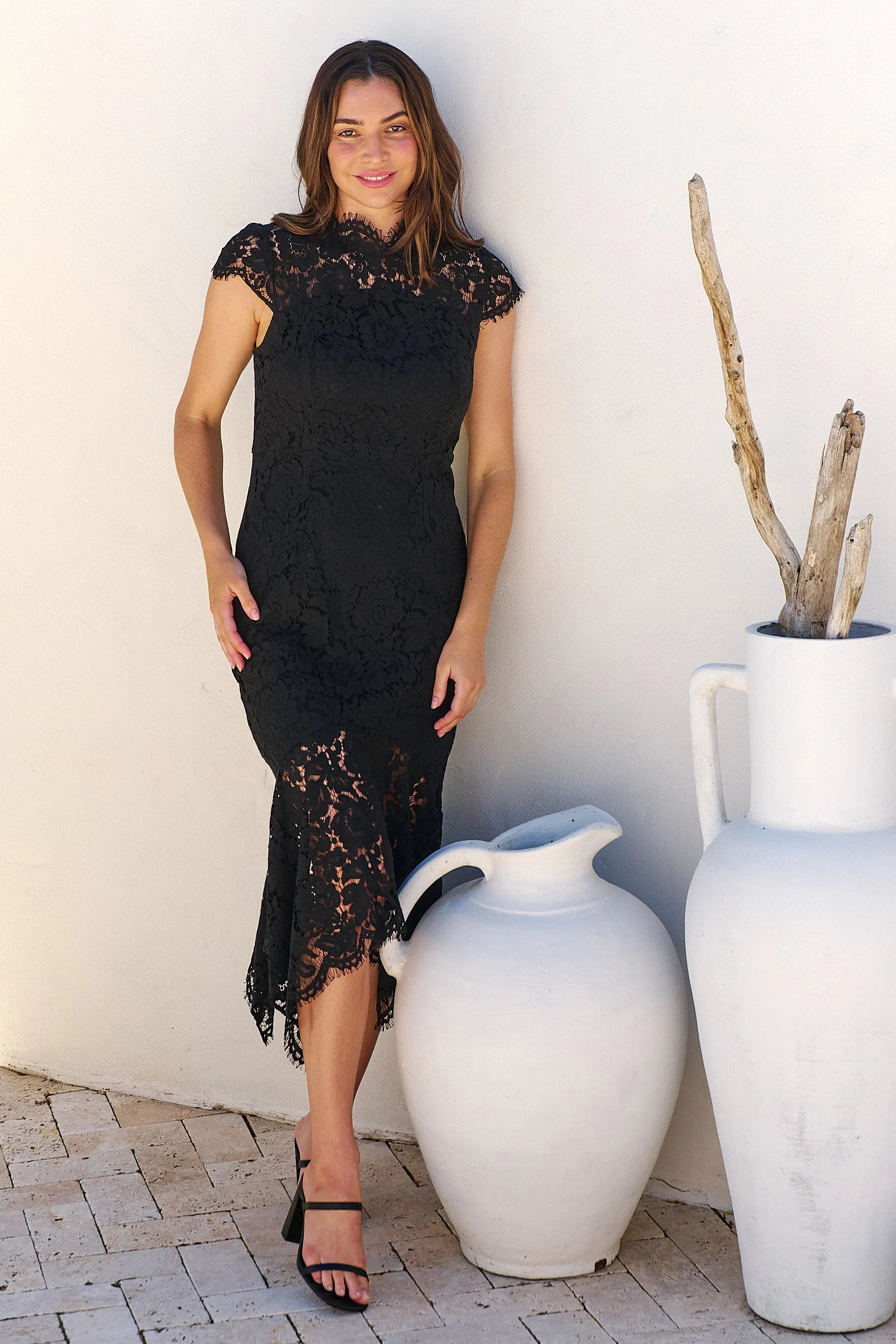 Constance Black Lace Evening Dress