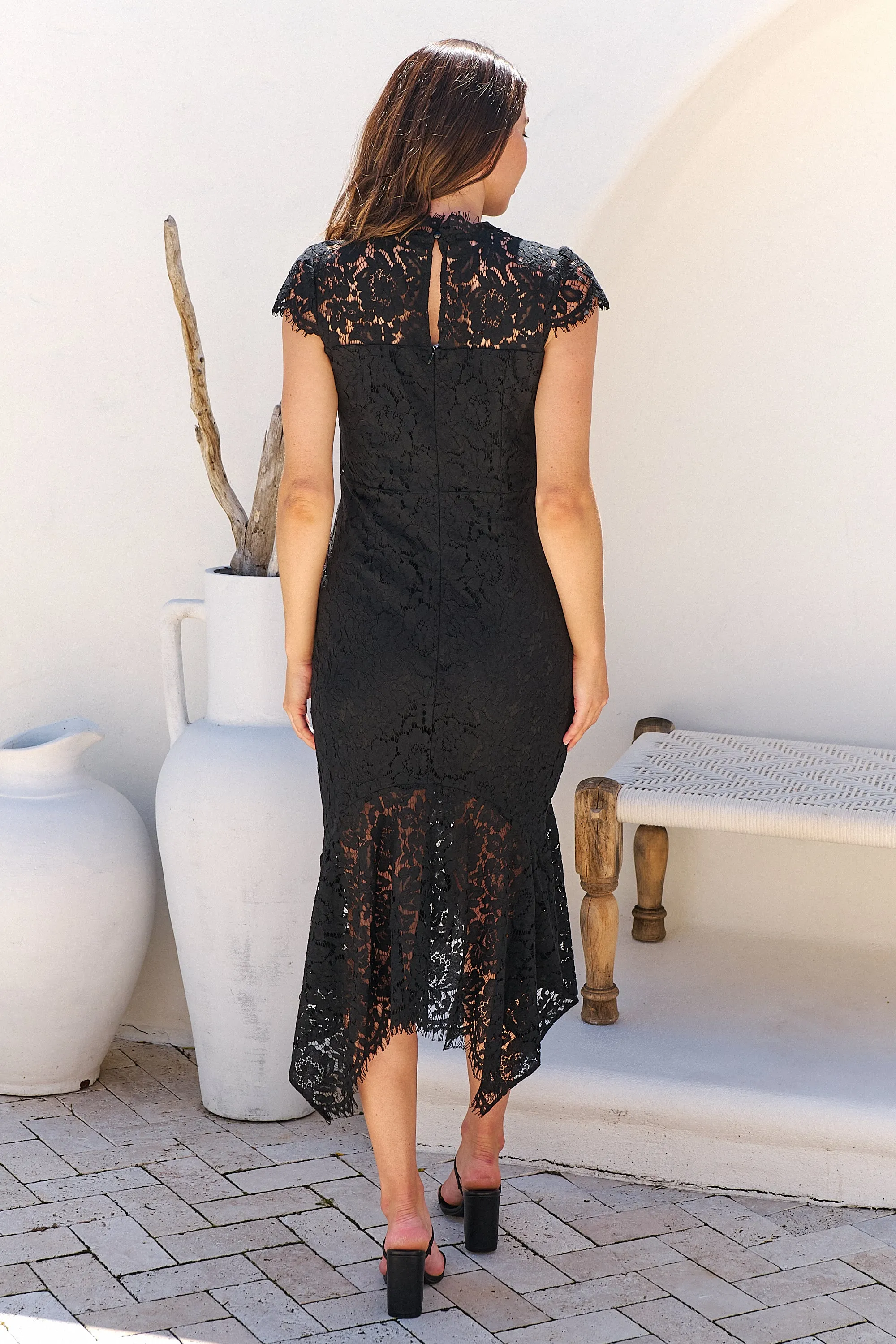 Constance Black Lace Evening Dress