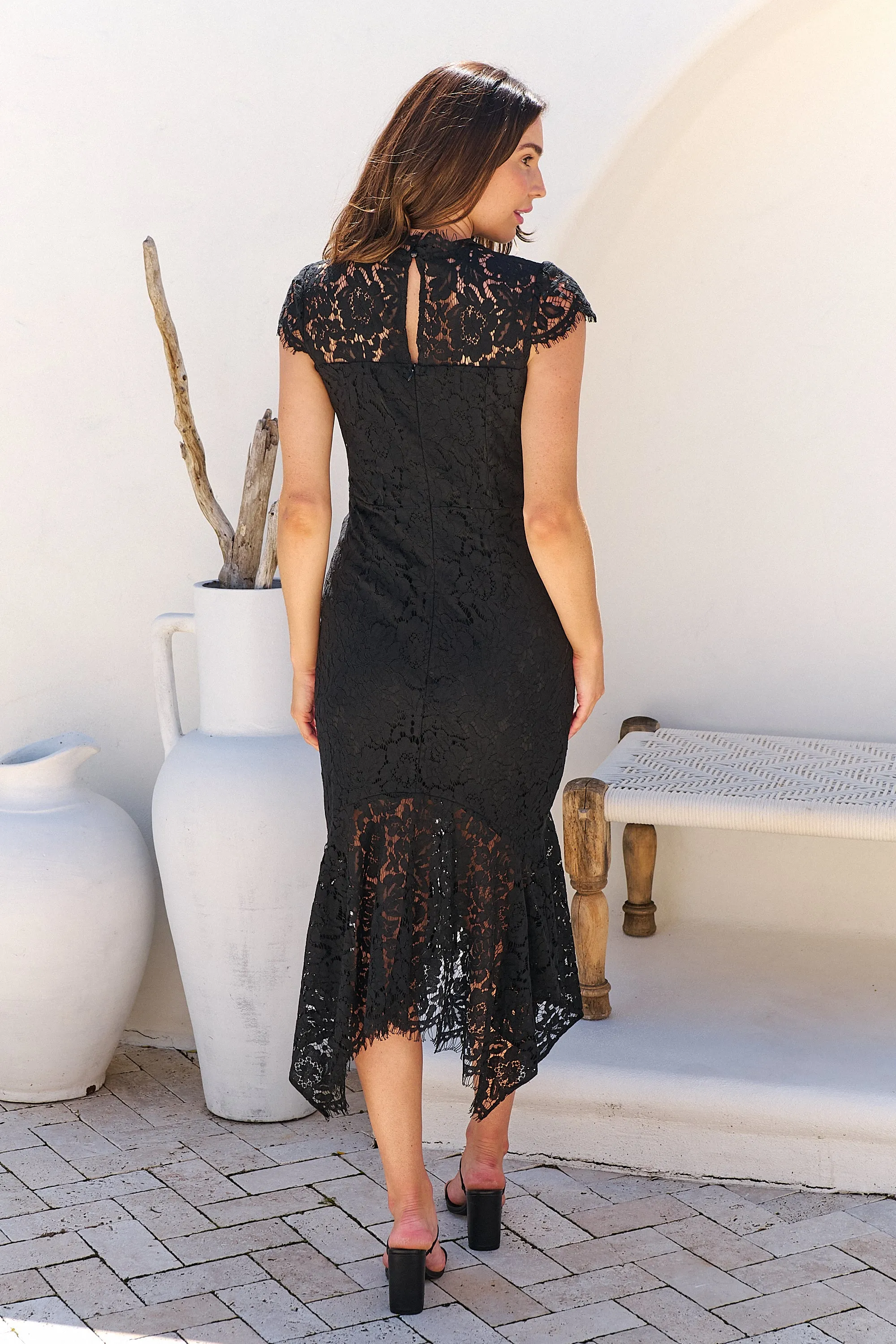 Constance Black Lace Evening Dress