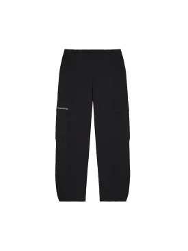 Cotton Linen Cargo Pants—black