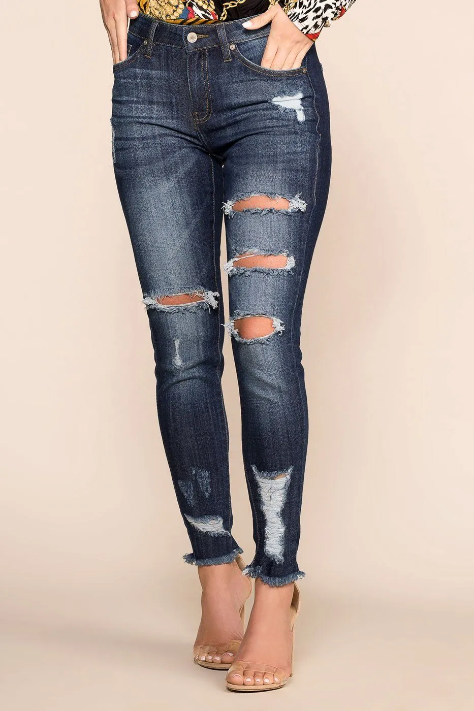 Count On It Distressed Skinny Jeans