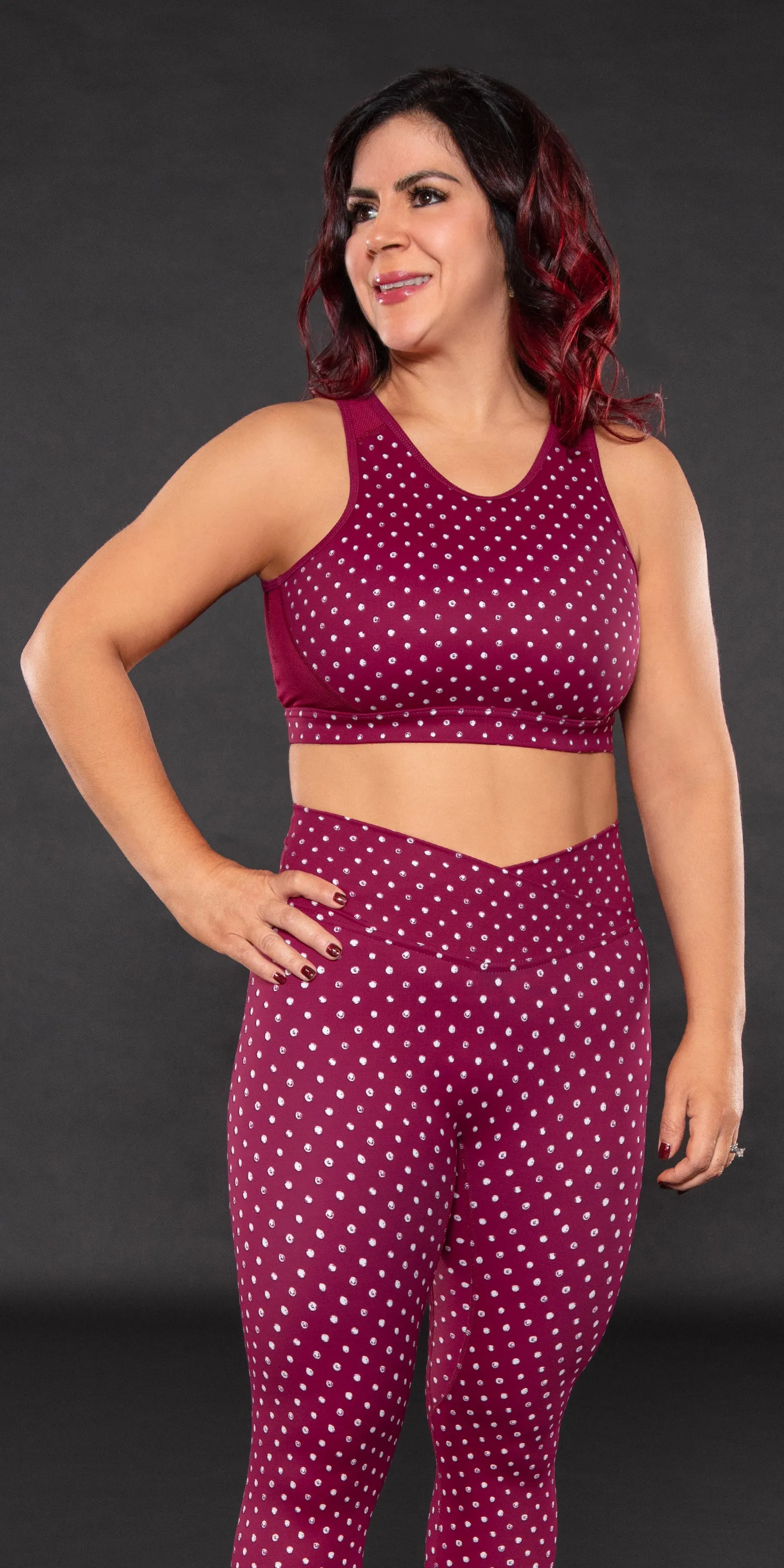 Cranberry Sugar - Aerial Sports Bra